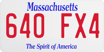 MA license plate 640FX4