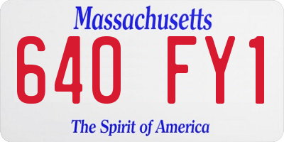 MA license plate 640FY1