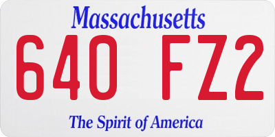 MA license plate 640FZ2