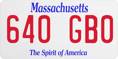 MA license plate 640GB0