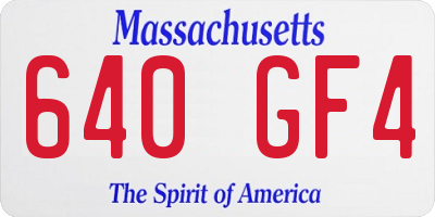 MA license plate 640GF4