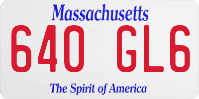 MA license plate 640GL6