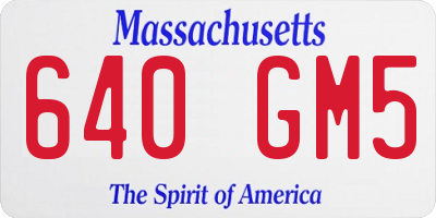MA license plate 640GM5