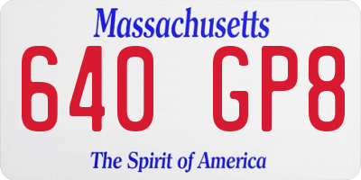 MA license plate 640GP8