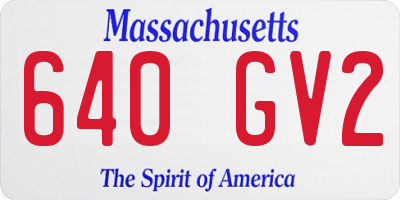 MA license plate 640GV2