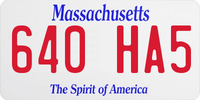 MA license plate 640HA5