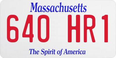 MA license plate 640HR1