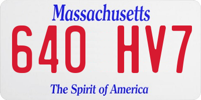 MA license plate 640HV7