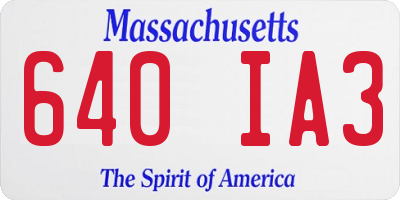 MA license plate 640IA3