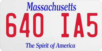 MA license plate 640IA5