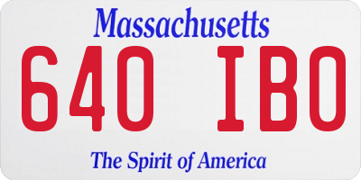 MA license plate 640IB0