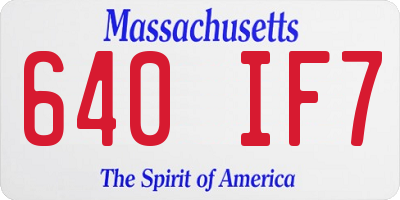 MA license plate 640IF7