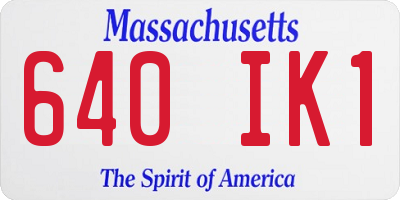 MA license plate 640IK1