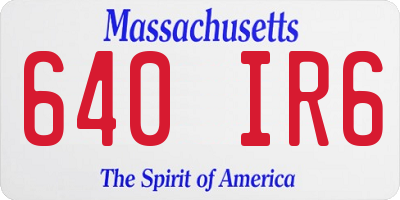 MA license plate 640IR6