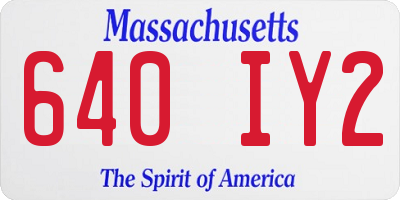 MA license plate 640IY2