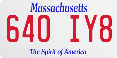 MA license plate 640IY8