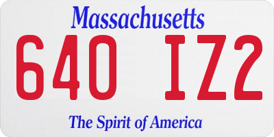 MA license plate 640IZ2