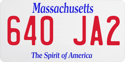 MA license plate 640JA2