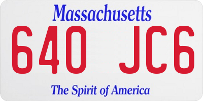 MA license plate 640JC6