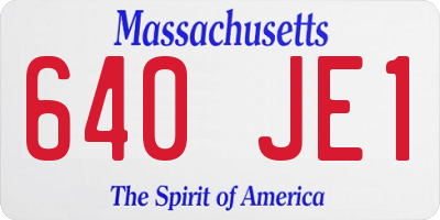 MA license plate 640JE1