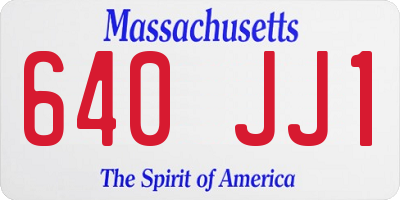 MA license plate 640JJ1