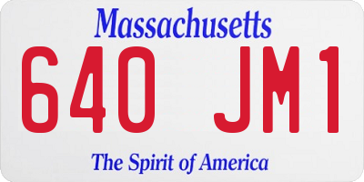 MA license plate 640JM1