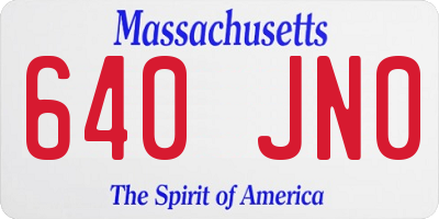 MA license plate 640JN0
