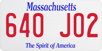 MA license plate 640JO2