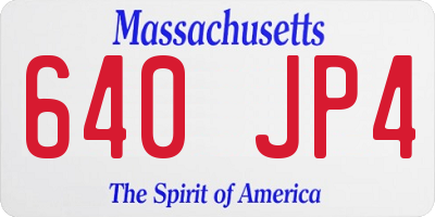 MA license plate 640JP4