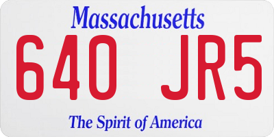 MA license plate 640JR5
