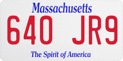 MA license plate 640JR9