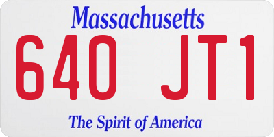 MA license plate 640JT1