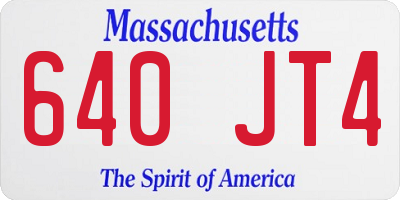 MA license plate 640JT4