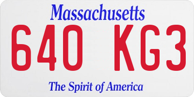 MA license plate 640KG3