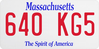 MA license plate 640KG5