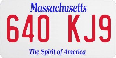 MA license plate 640KJ9