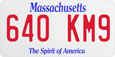 MA license plate 640KM9