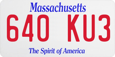 MA license plate 640KU3