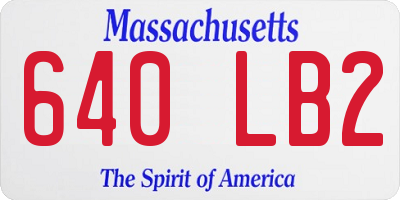 MA license plate 640LB2