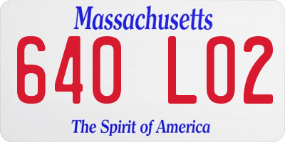 MA license plate 640LO2