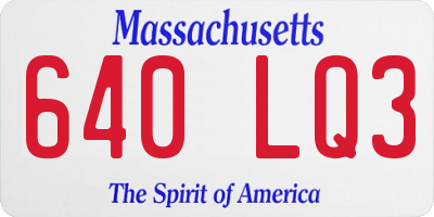 MA license plate 640LQ3