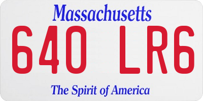MA license plate 640LR6