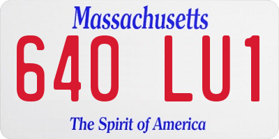 MA license plate 640LU1