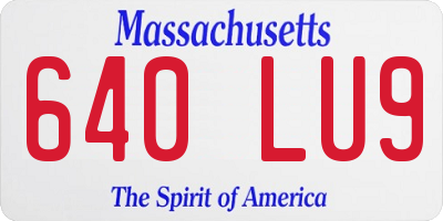 MA license plate 640LU9