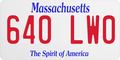 MA license plate 640LW0