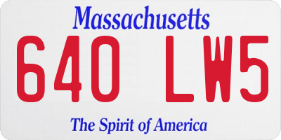 MA license plate 640LW5
