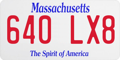 MA license plate 640LX8