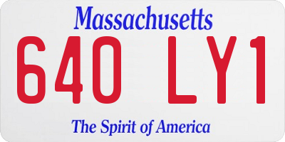 MA license plate 640LY1