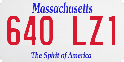 MA license plate 640LZ1