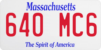 MA license plate 640MC6